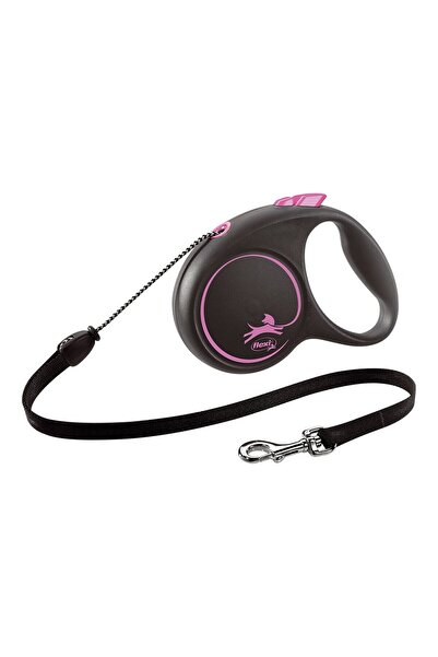 Flexi Lesă pentru câini BLACK DESIGN 5 m roz, mărimea M