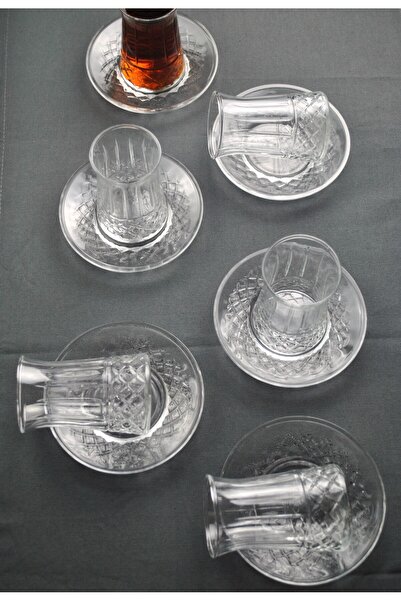Qualitev 12 Piece 6 Person Glass Tea Set Tea Cup Set - Venice