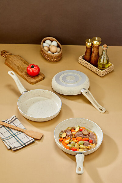 COOKCHEF مقلاة كلاسيكو من الجرانيت المصبوب 18 سم قطعة واحدة بمقبض من الباكليت...