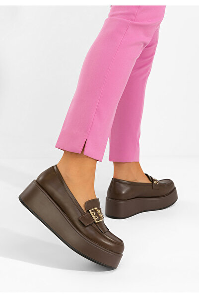 B T Shoes Brown Magie platform loafers