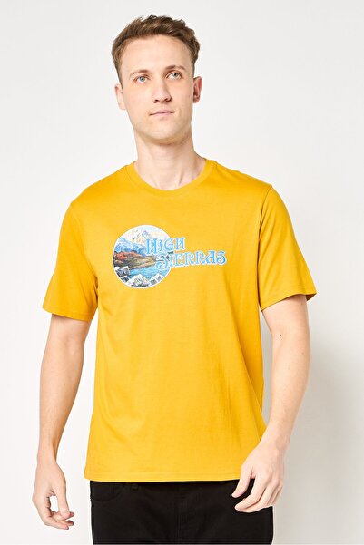 Levi's Men Crew Neck Short Sleeve Graphic Print T-Shirts, Mustard