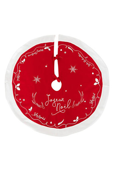 OEM Covor decorativ pentru brad, din fetru matlasat, diametru 90 cm, rosu