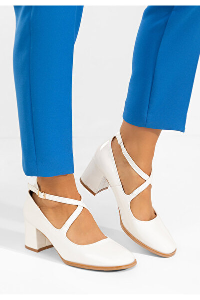 B T Shoes Enoida white high heel shoes