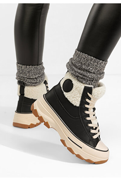 B T Shoes Women's Oziana black high-top sneakers