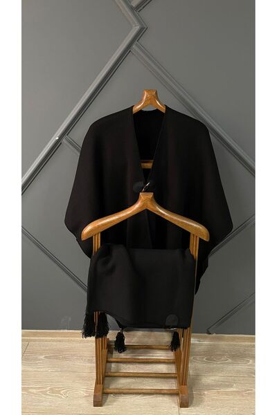 LORENDA Kışlık Yumuşak İmameli Panço Omuz Şal