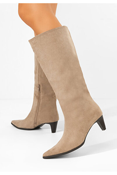 B T Shoes Elegant women's boots with heels Favora khaki