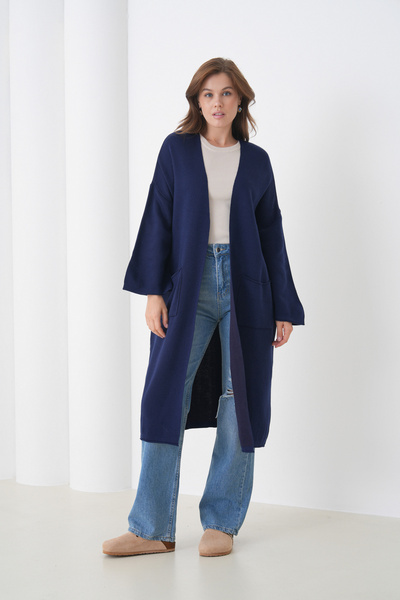 MAMAYAGA Жіночий максі-светр з довгими рукавами та кишенями, що підходить для...