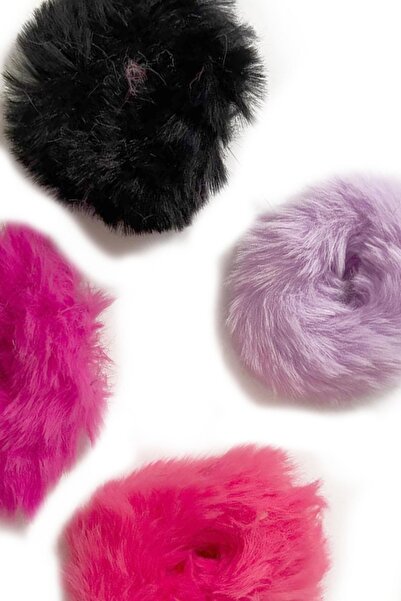 New Obsessions Furry Plush Bag Buckle Set 4-Pack