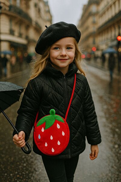 BALIENTE Geantă pentru fetiță cu design cu căpșuni roșii