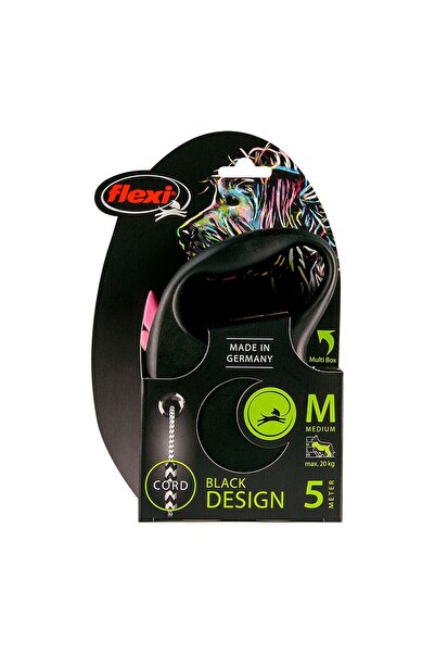 Flexi Dog Lead BLACK DESIGN 5 m Pink XS size
