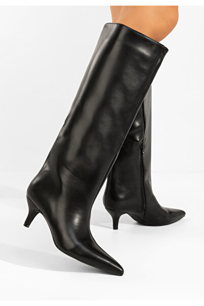 B T Shoes Cizme dama elegante cu toc Brelisa negre