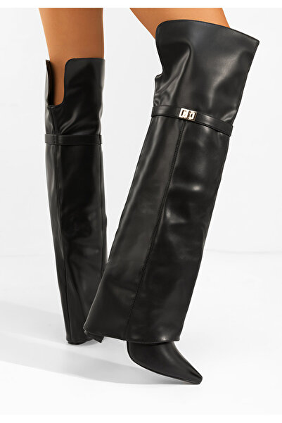 B T Shoes Cizme lungi peste genunchi Crisia negre