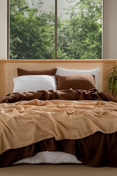 MYLASA HOME Muslin Bedspread Ultra Soft High Quality 4 Layers Muslin Pike (Single Size (240X280 cm)