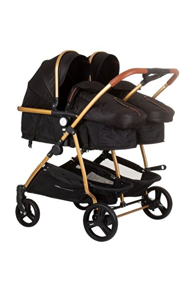 Chipolino Duo Smart 2 in 1 twin stroller obsidian gold