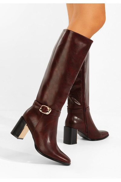 B T Shoes Aurenza chunky heel boots in dark grey
