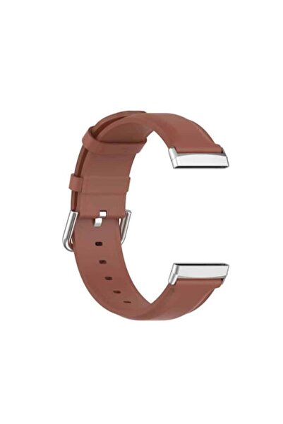 Edman leather strap compatible with Fitbit Versa 3 / Sense, Brown