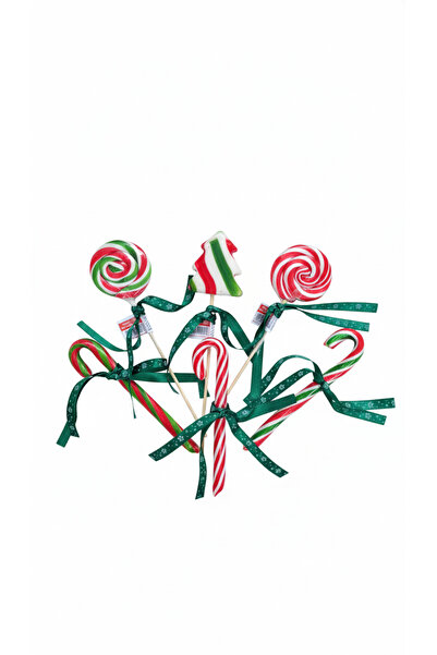 Honey Candy Balcı Şekerleme New Year's Gift Assorted 96 Pieces of Cane Candy with Ribbon Socialite Candy Pine Tree Candy Mixed