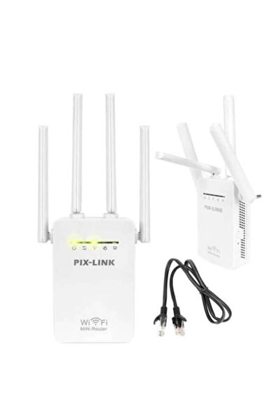 Edman Wireless Signal Amplifier, 2.4GHz, 300Mbps, 4 Antennas, LAN Port, Up to 300m, White