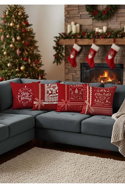 Markaev Husă pentru pernă cu tematică de Crăciun de Anul Nou, 4 piese 1042