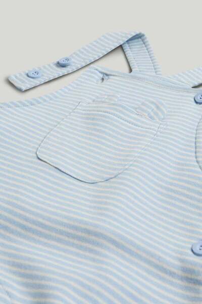 MOTHERCARE Blue Dungarees and Bodysuit Outfit