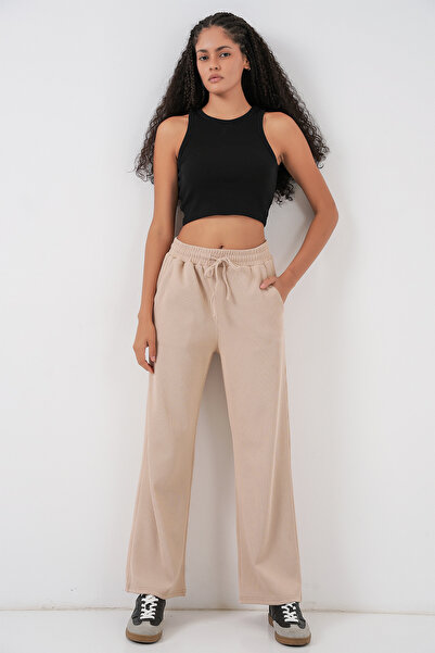 Bigdart Women's Corded Fabric Pants 30053 - Beige