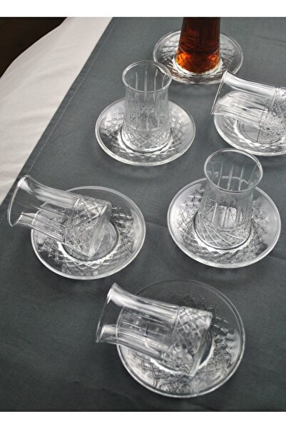 Qualitev 12 Piece 6 Person Glass Tea Set Tea Cup Set - Venice