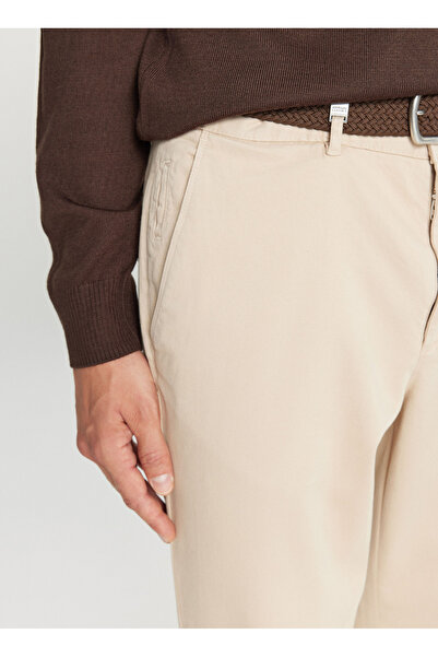 ALTINYILDIZ CLASSICS Normal Waist Normal Leg Slim Fit Beige Men's Pants ACE001261371_BEJ