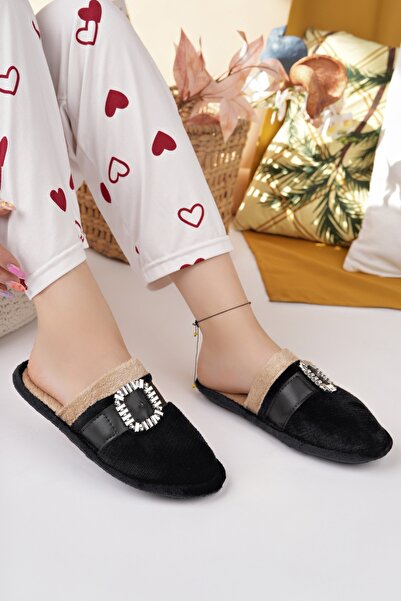 Modafırsat Women's House Slippers Plush Washable Wool Inside Fur Slippers Guest Dowry Bundle Bridal Slippers