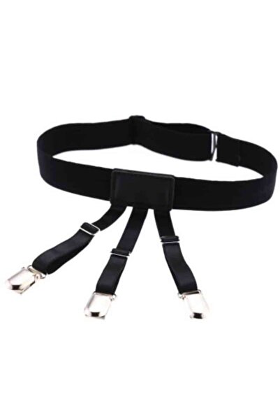 Edman Set of 2 anti-slip shirt suspenders, Black