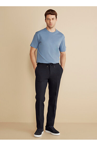 BROOKS BROTHERS Normal Bel Düz Paça Standart Lacivert Erkek Pantolon BBFW25MP...