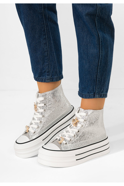 B T Shoes Silver Trixy platform sneakers