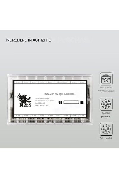 BELLA Bath&Soap Professional Watch Repair Set,360 Pieces, 8-25mm, watch band pin, Stainless Steel, storage case