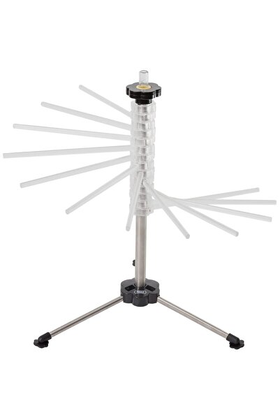 Gourmeo Pasta drying rack, 14 extendable rods, Stainless steel, Foldable, Capacity 2 kg, Non-slip base