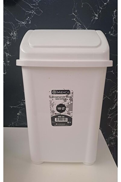 Leva House MERDEM PLASTİK MIENCA FANTAZİ ÇÖP KOVASI İTMELİ 10 LT 2 NO ( 235mm x 185mm x 365mm )