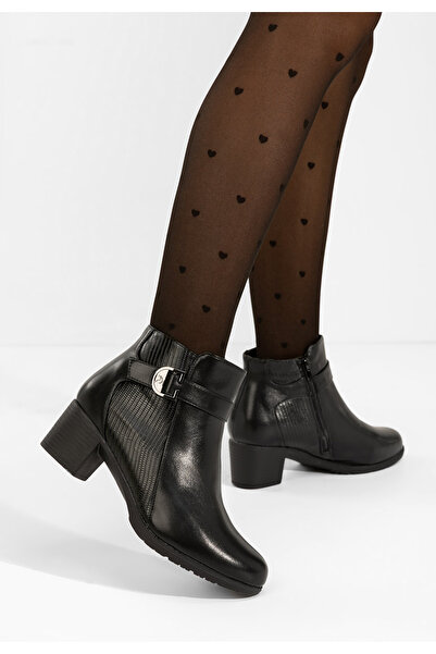 B T Shoes Ghete cu toc gros Senvira negre