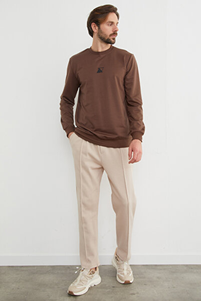 Fulla Moda Φούτερ με λαιμόκοψη με τριγωνική στάμπα