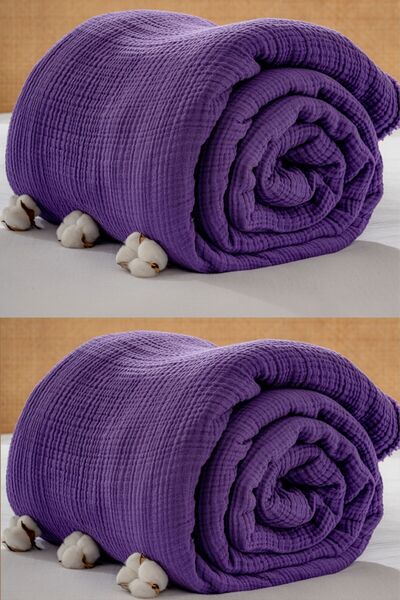 MYLASA HOME Muslin Bedspread Ultra Soft High Quality 4 Layers Muslin Pike (Single Size (240X280 cm)