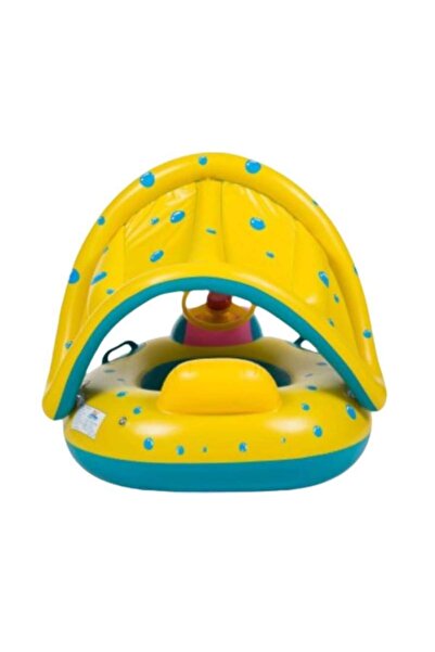 Edman Summer Sea Inflatable Yacht Float with Steering Wheel, Canopy and Seat (for children)