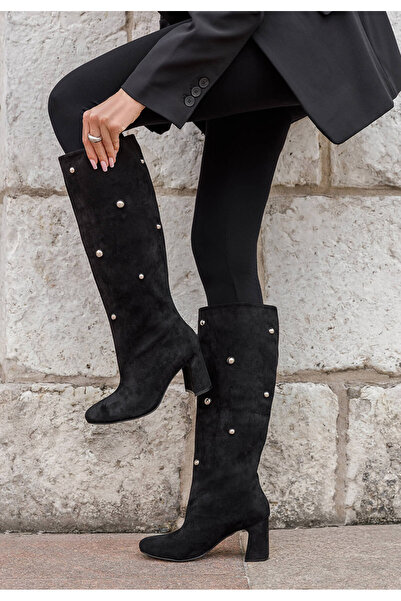 B T Shoes Cizme cu toc gros Noielia negre