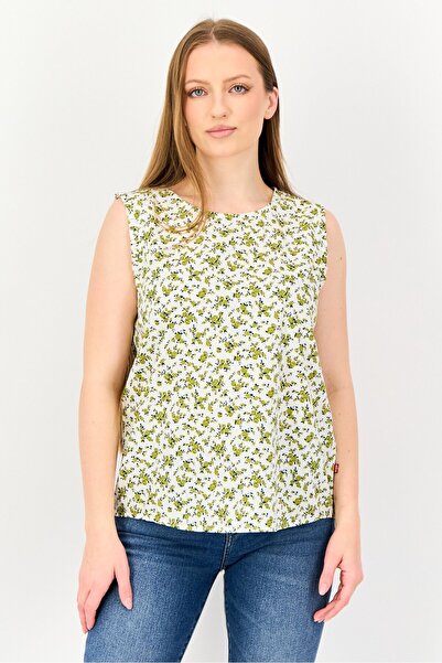 Levi's Women Round Neck Sleeveless Floral Print Tank Top, Multicolor