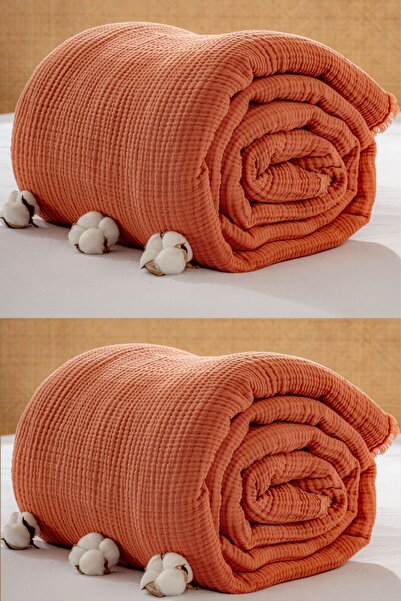 MYLASA HOME Muslin Bedspread Ultra Soft High Quality 4 Layers Muslin Pike (Single Size (240X280 cm)