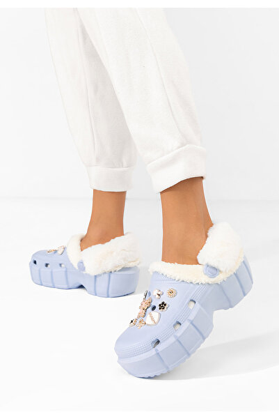 B T Shoes Saboti dama cu platforma Aldeva bleu