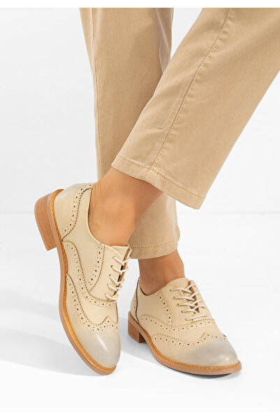B T Shoes Women's brogue shoes Cilora beige