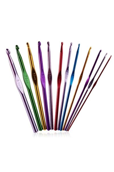 Edman Set de 12 croșete din aluminiu Edman, dimensiuni 2–8 mm, lungime 15 cm,...