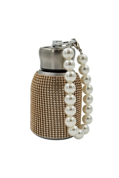 BİNDAWOOD B&D Water Bottle Vaccum Flask with holder grip, Golden Color 180ml