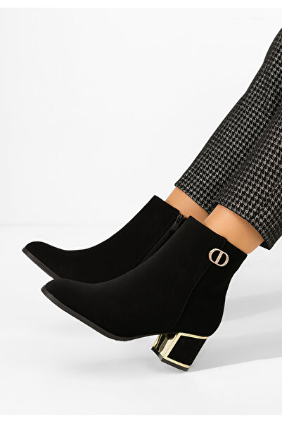 B T Shoes Black Delmy V2 chunky heel ankle boots