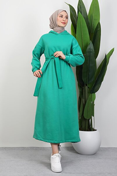 GİYZAMİLA Fleece-Lined Pocket Dress