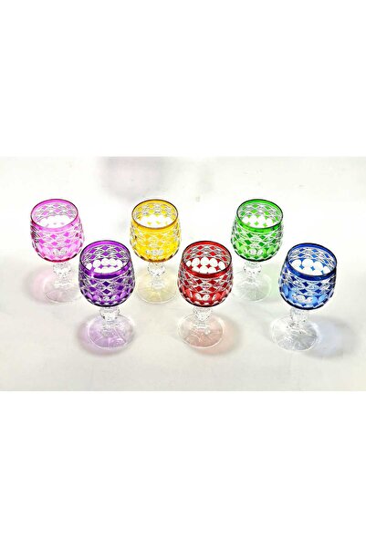 Kristal Market Handmade Bohemia Crystal Haven Pattern Special Design Avant-Garde Glass Set of 6