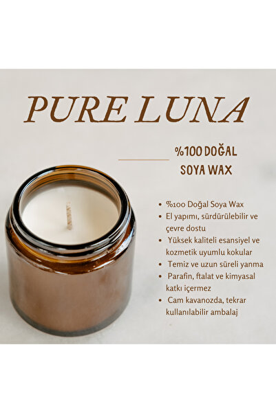 %100 Soya Wax Mum-Kahve Kokusu-100 Gram-Amber Kavanoz