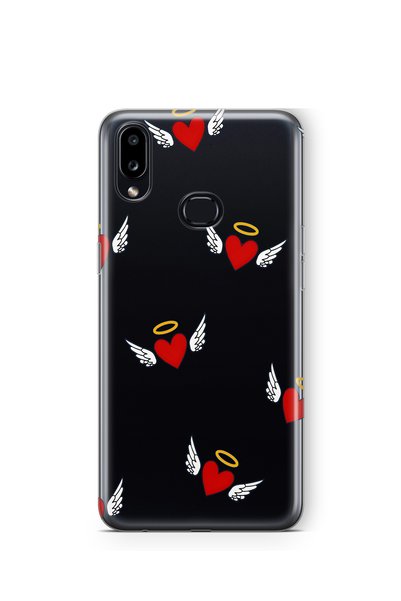 FLAMENKO Samsung Galaxy A20 / A30 Compatible Angel Heart Pattern Transparent ...